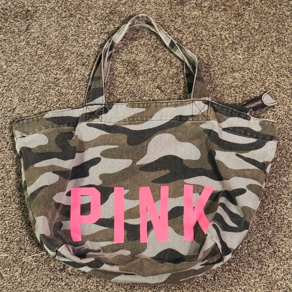 PINK Victoria's Secret Camouflage Tote with Pink Accents